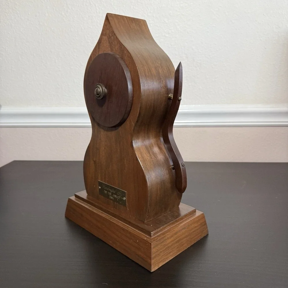 Vintage Mid Century Modern Mantle Clock Hand Crafted‎ Pendulum Unique Lines